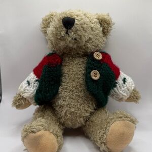 Hugfun 8” Christmas Teddy Bear Rotating Legs Holiday Sweater Plush Stuffed Anima